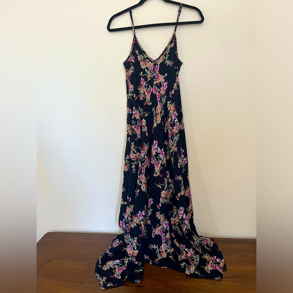 ANGL dark floral witchy whimsigoth handkerchief boho V neck sleeveless dress
